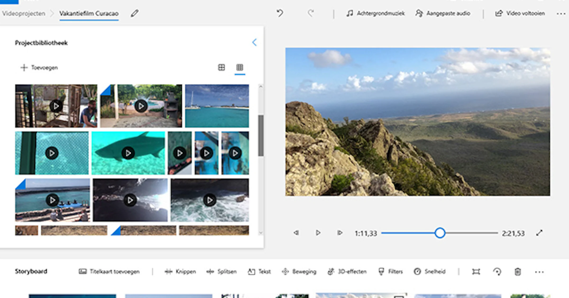 Gratis films monteren met Microsoft Foto's