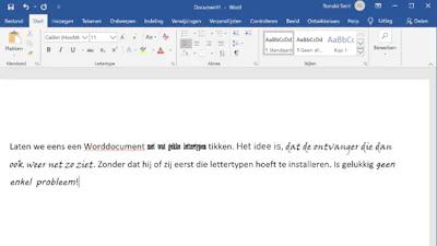 Lettertypen insluiten in Word