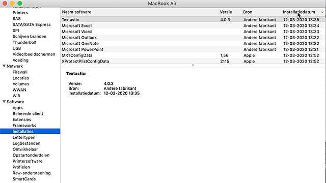 Check je updategeschiedenis in macOS