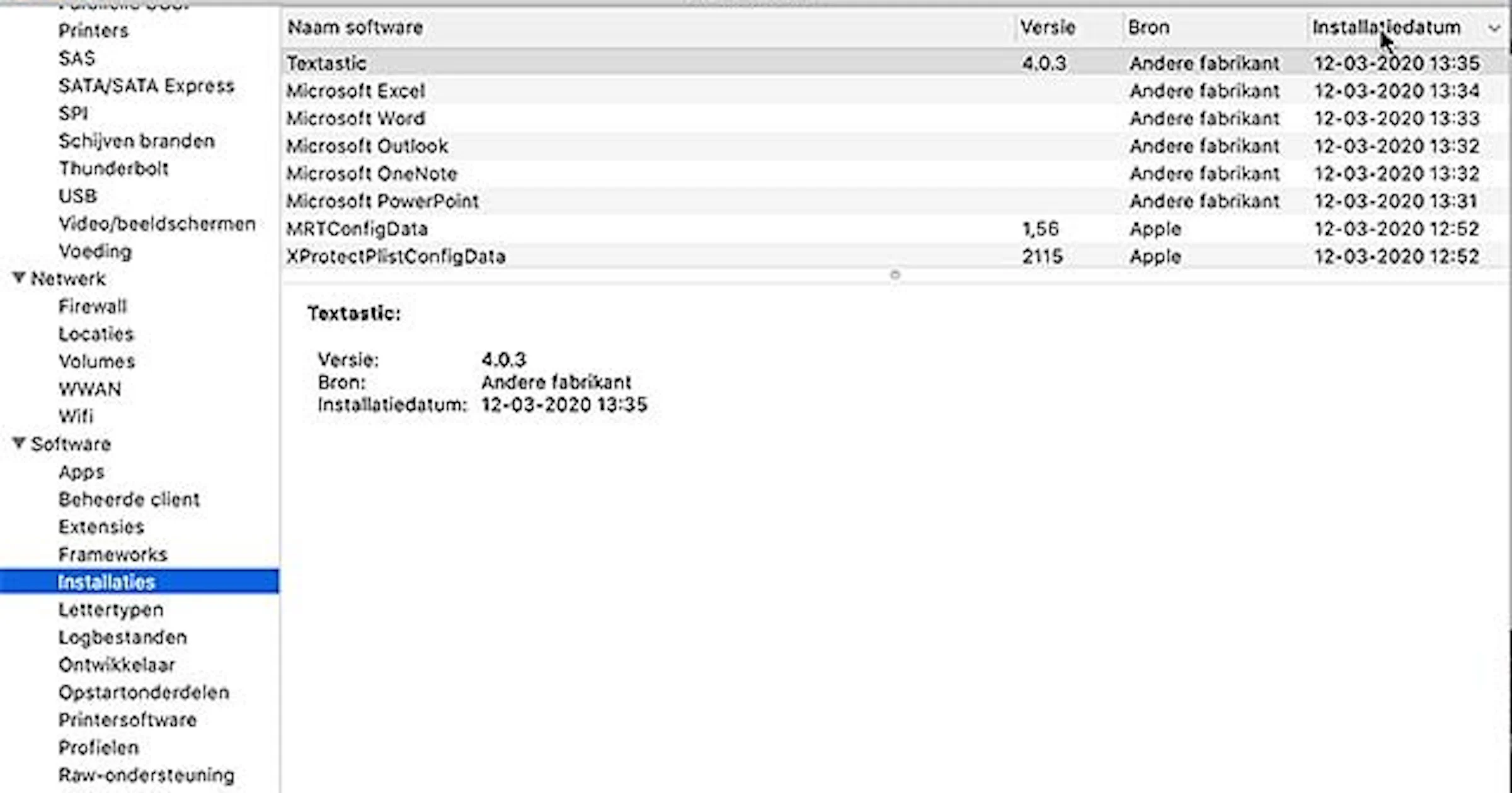 Check je updategeschiedenis in macOS
