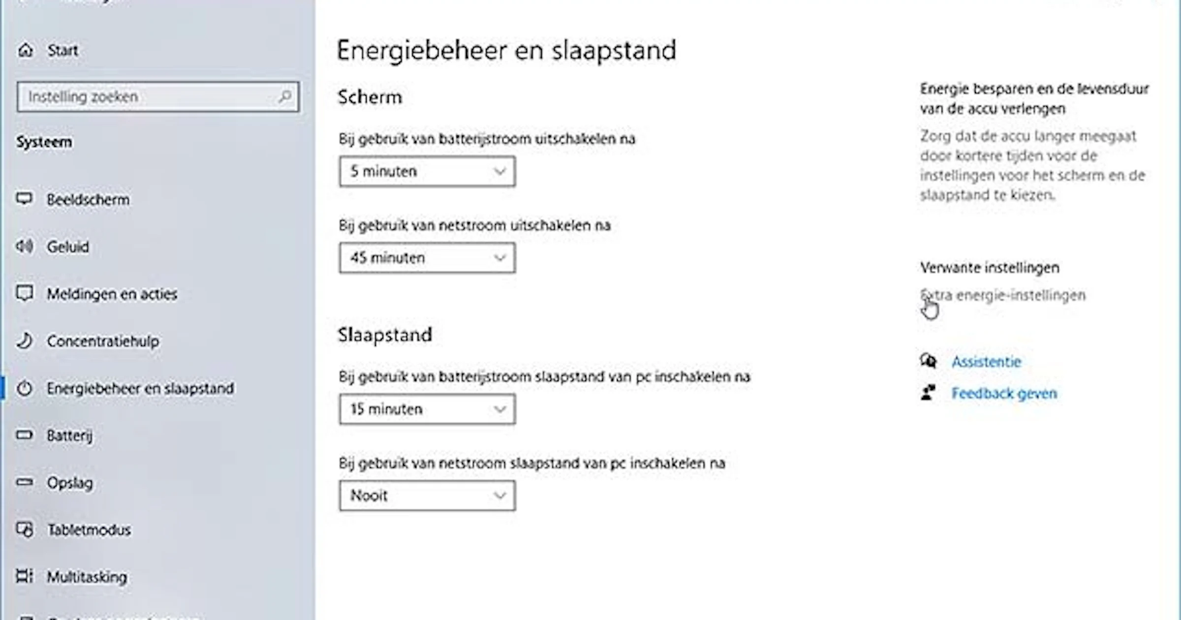 Energiebeheer optimaal instellen in Windows 10