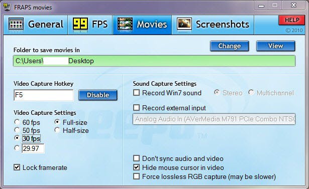 Screenshot van Fraps