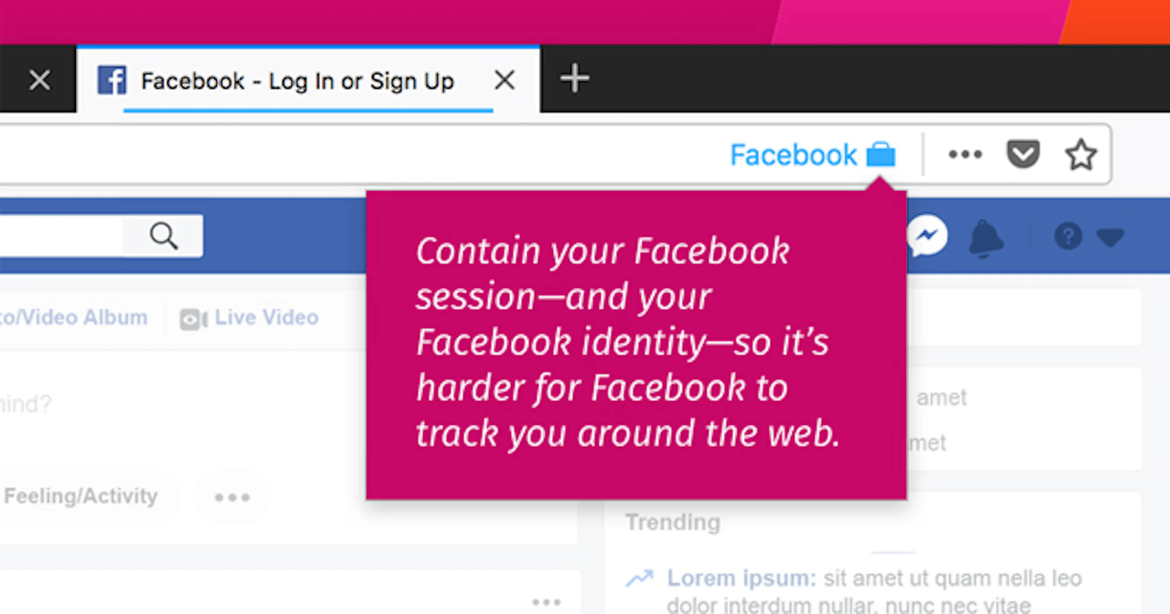 Facebook Container installeren tegen pottenkijkers