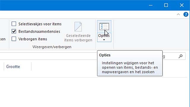 Weg met Snelle toegang in Verkenner