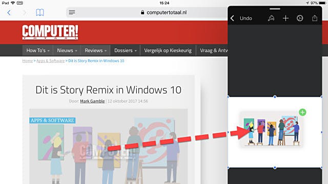 Slepen en plakken in iOS 11