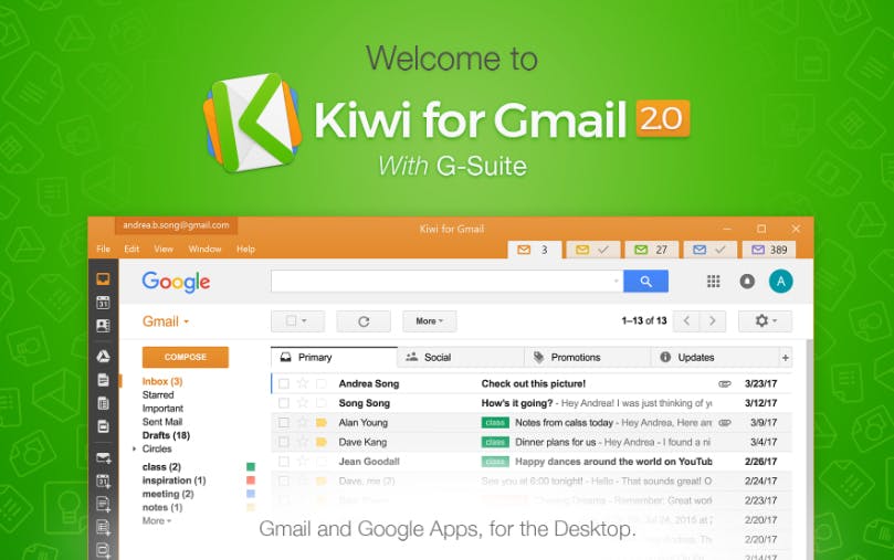 Kiwi for Gmail: Alles van Google op één plek