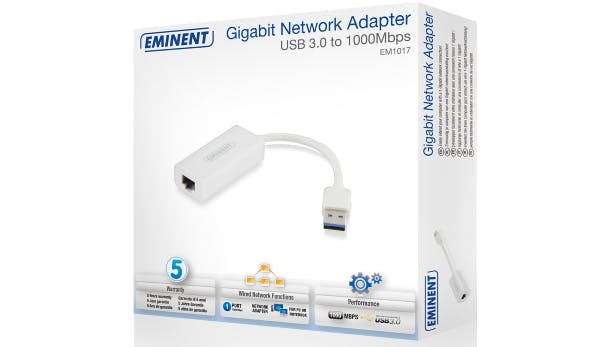 Eminent EM1017 USB 3.0 - Netwerkaansluiting via usb-poort