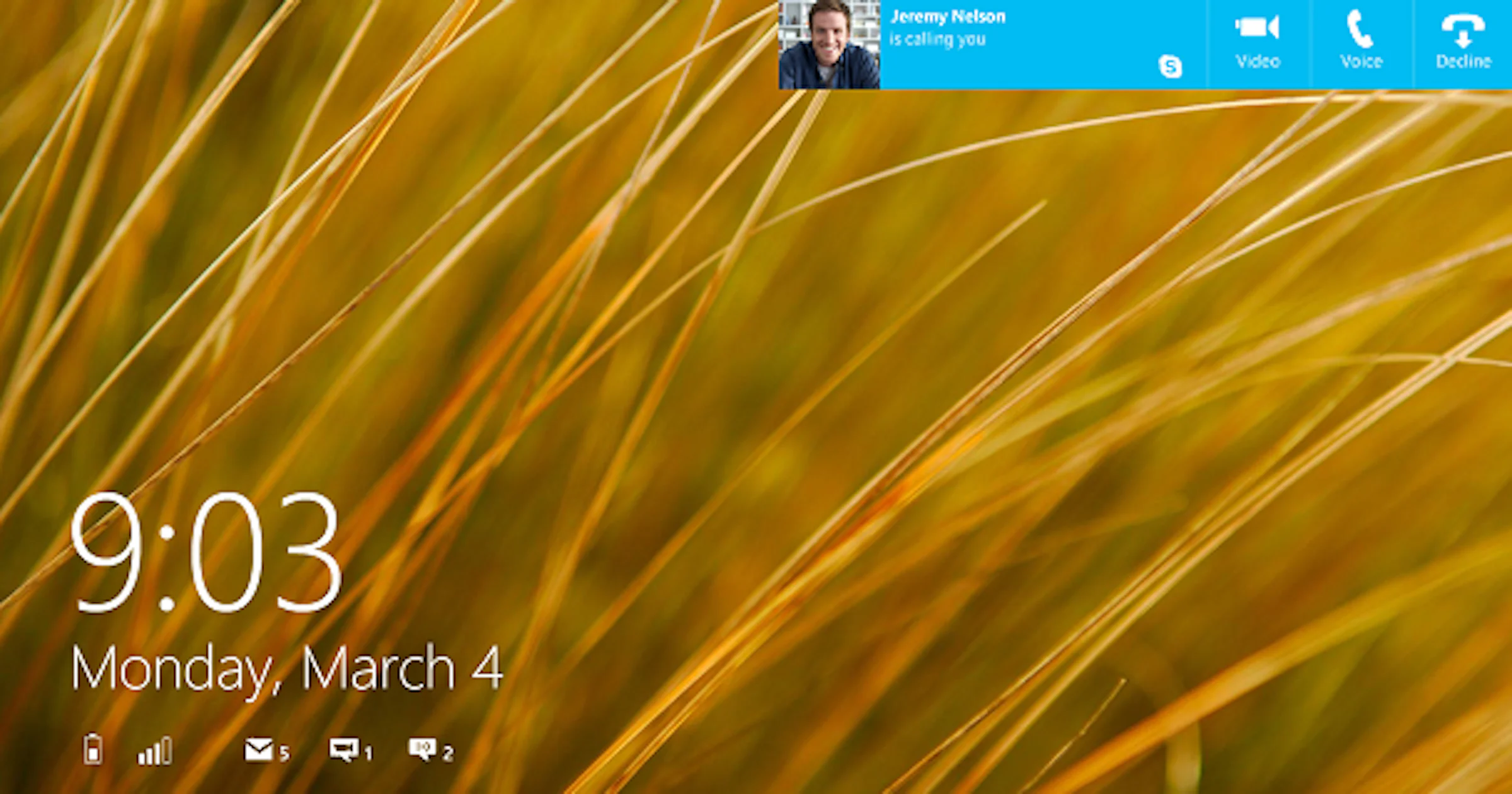 Skype omzeilt vergrendelscherm Windows 8.1