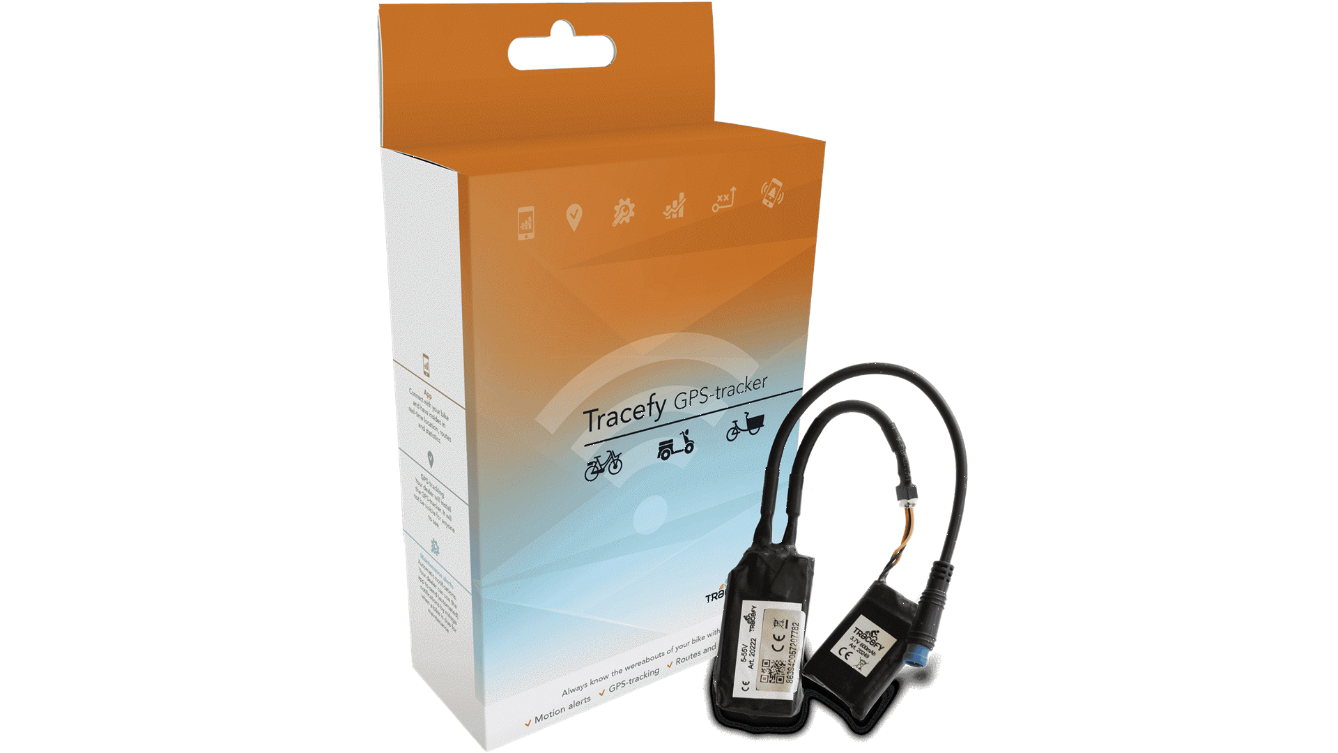 Tracefy gps-tracker voor een e-bike