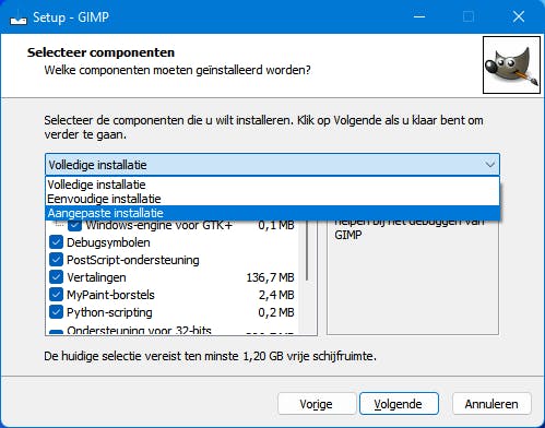 Je hoeft niet noodzakelijk voor een volledige installatie te gaan.