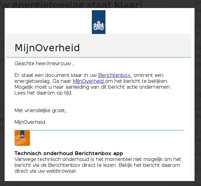 Nep mail van de overheid