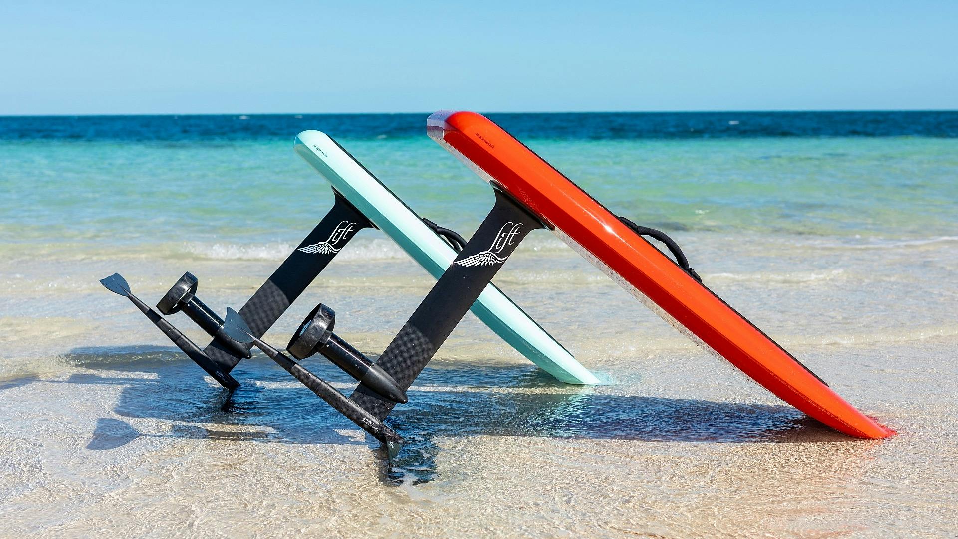 EFoils van Lift Foils op het strand