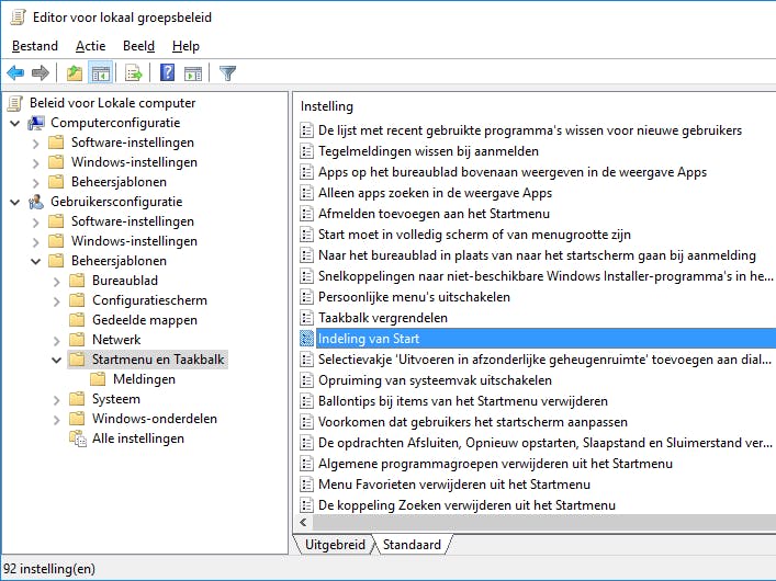 Via de editor voor lokaal groepsbeleid kun je de instellingen in een nieuwe installatie importeren.