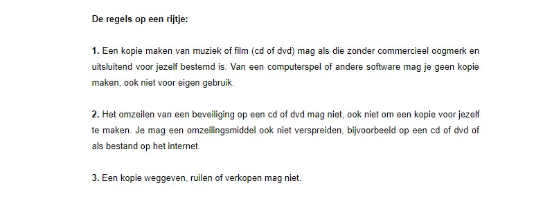 Tip 02 Volgens Brein is het maken van een thuiskopie niet illegaal.