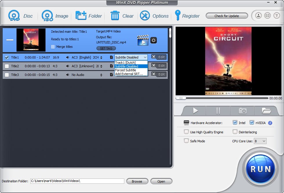 Tip 09 Kies een audiotrack en ondertitels, en je bent klaar om te rippen.