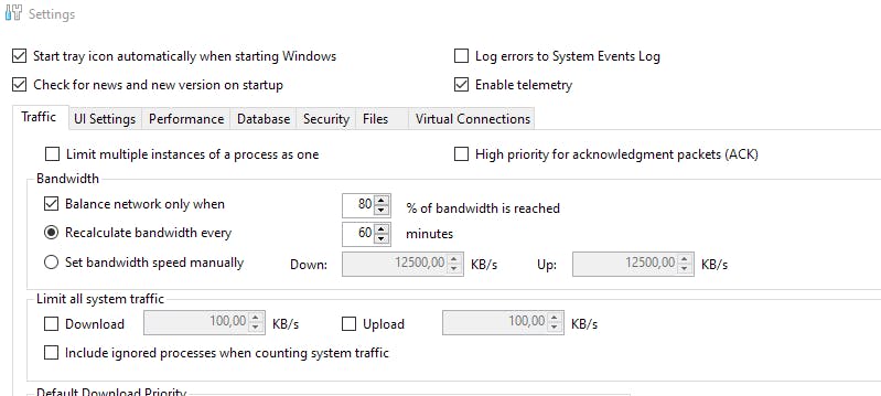 NetBalancer doet nu zijn werk pas als 80 procent van de bandbreedte is bereikt.
