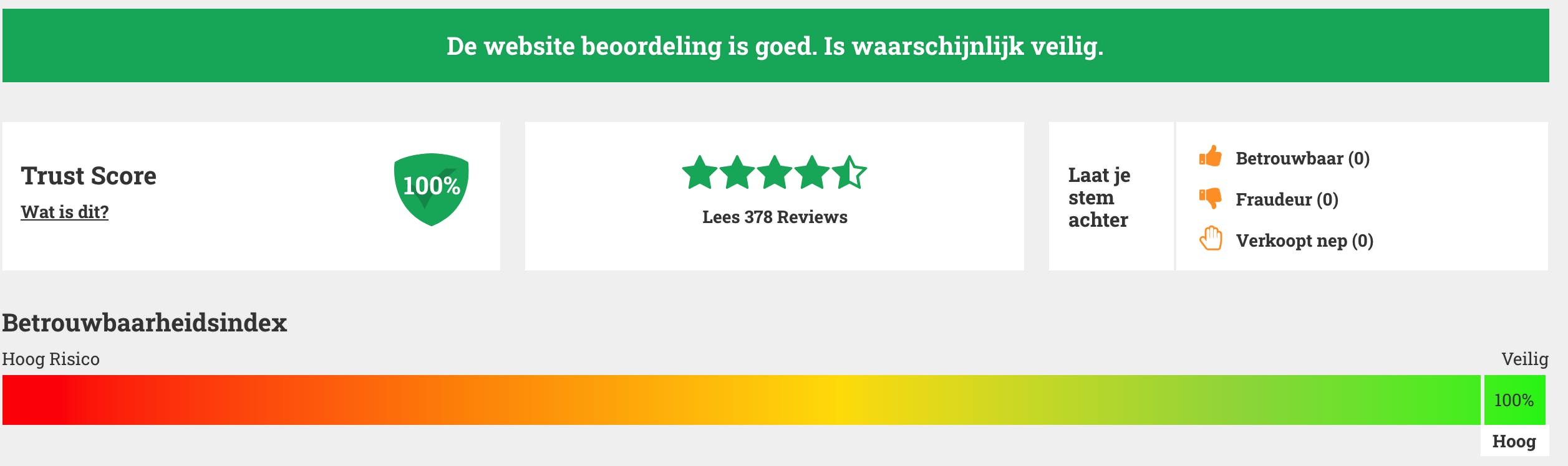 Ga niet af op webdiensten met een lage betrouwbaarheidsscore.