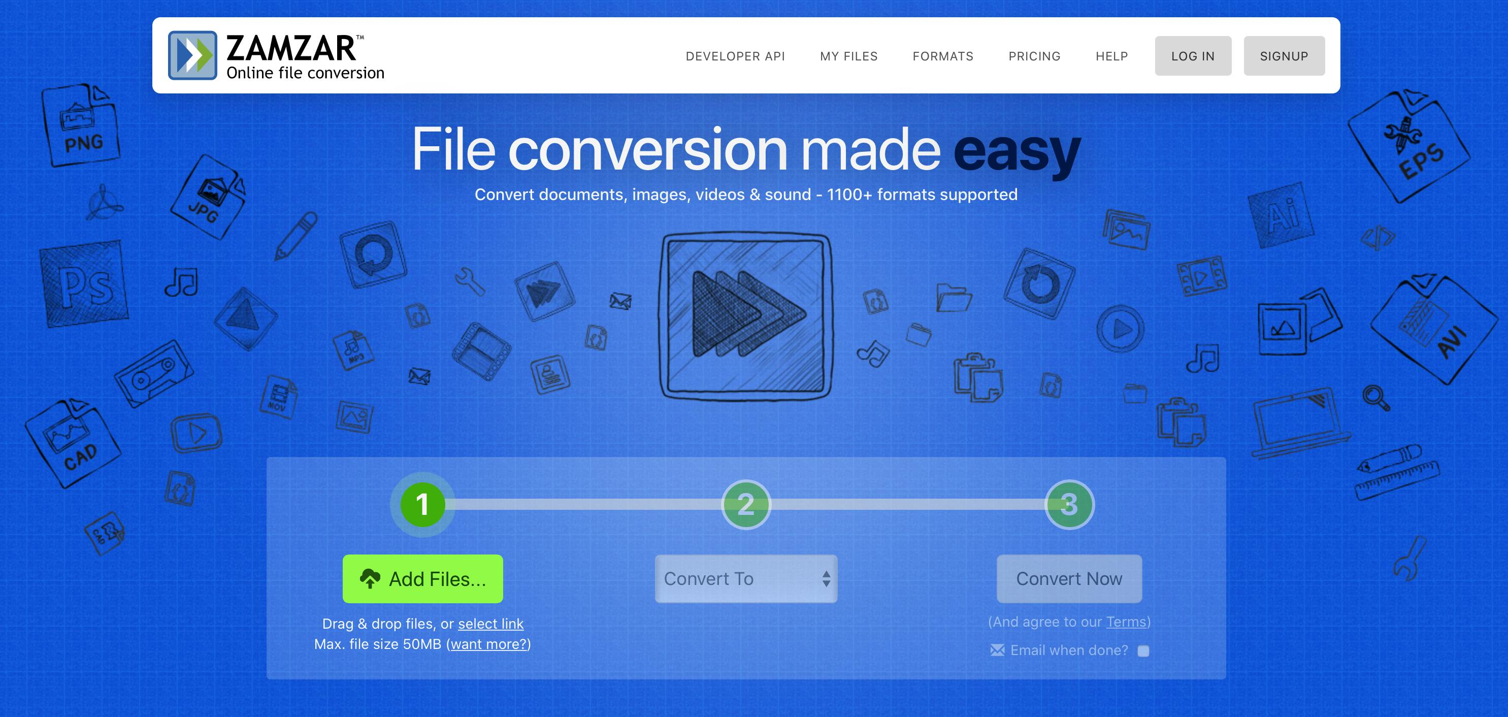 Zamzar werkt opvallend snel.