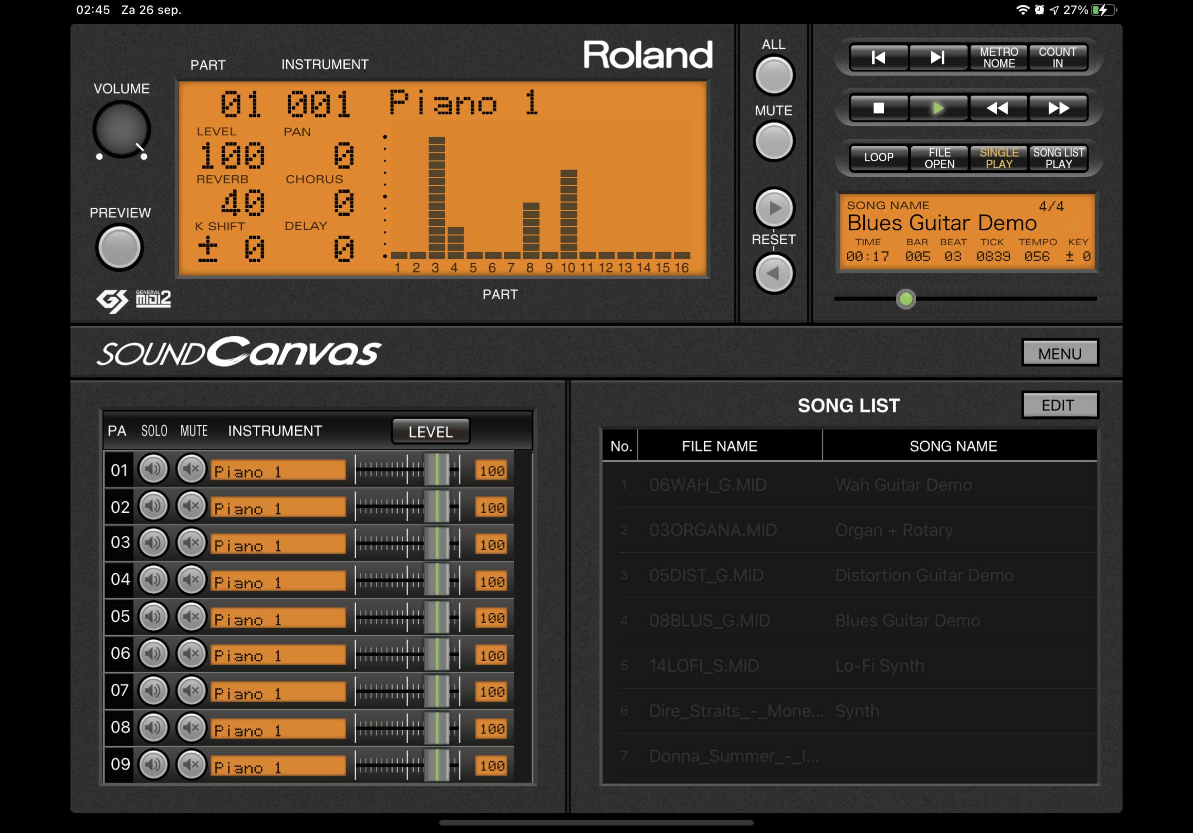 Een complete Roland SOUND Canvas op je Apple-apparaat.