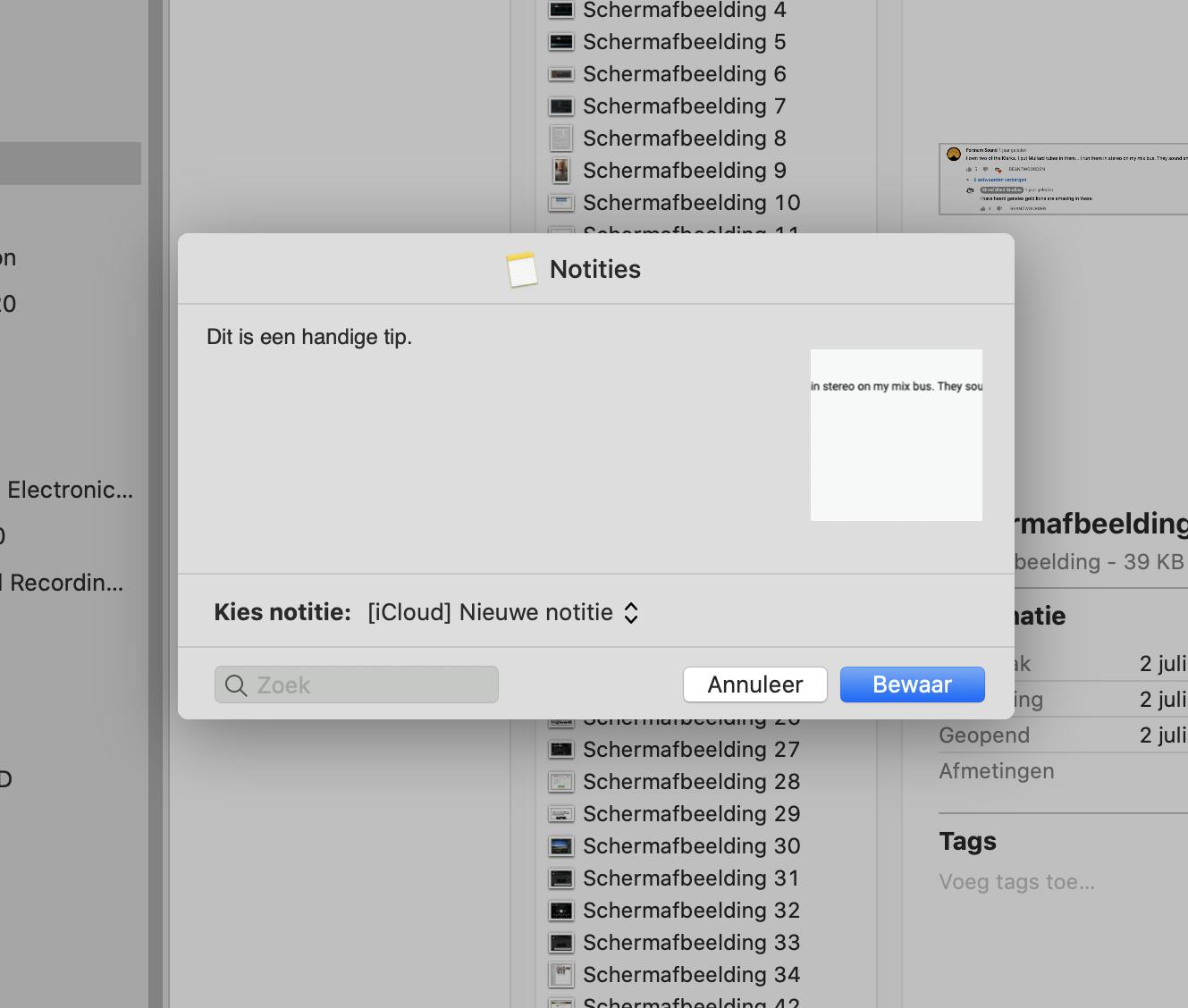 Maak een nieuwe notitie van een afbeelding door hetzelfde deelmenu te gebruiken.
