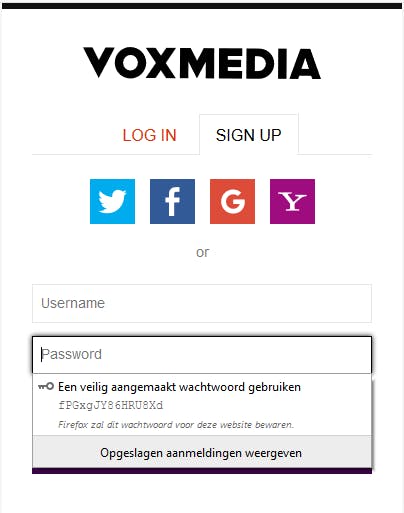 Je browser kan een sterk wachtwoord voor je genereren.