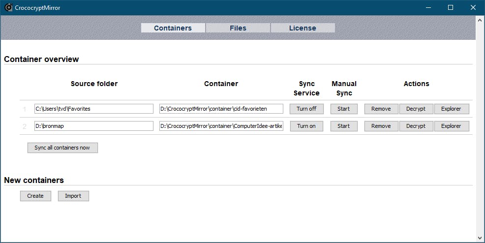 CrocoCryptMirror blinkt uit door helderheid: de bronmap wordt bewaard in een versleutelde container.