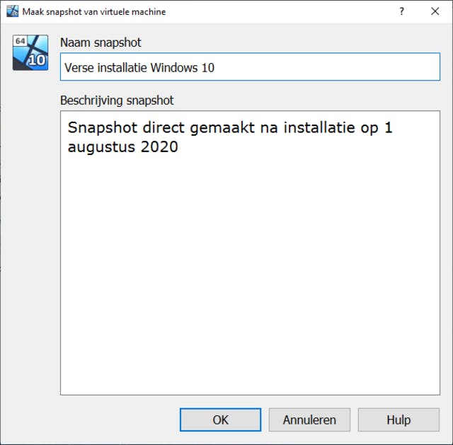 Tip 10 Herstel de virtuele machine naar een punt in het verleden met een snapshot.