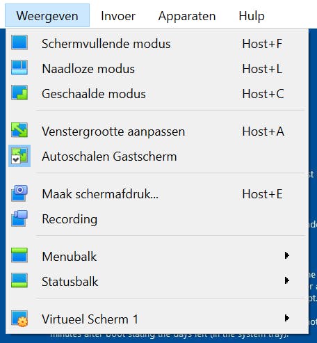 Tip 11 VirtualBox kent meerdere typen weergaven.