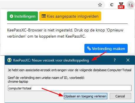 Een handige plug-in zorgt voor de verbinding tussen je browser en je wachtwoordkluis.