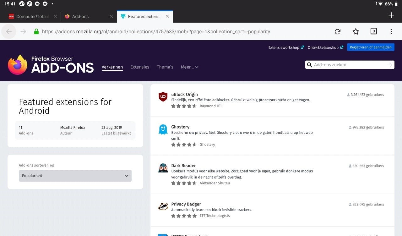 Keuze genoeg aan extensies hier!