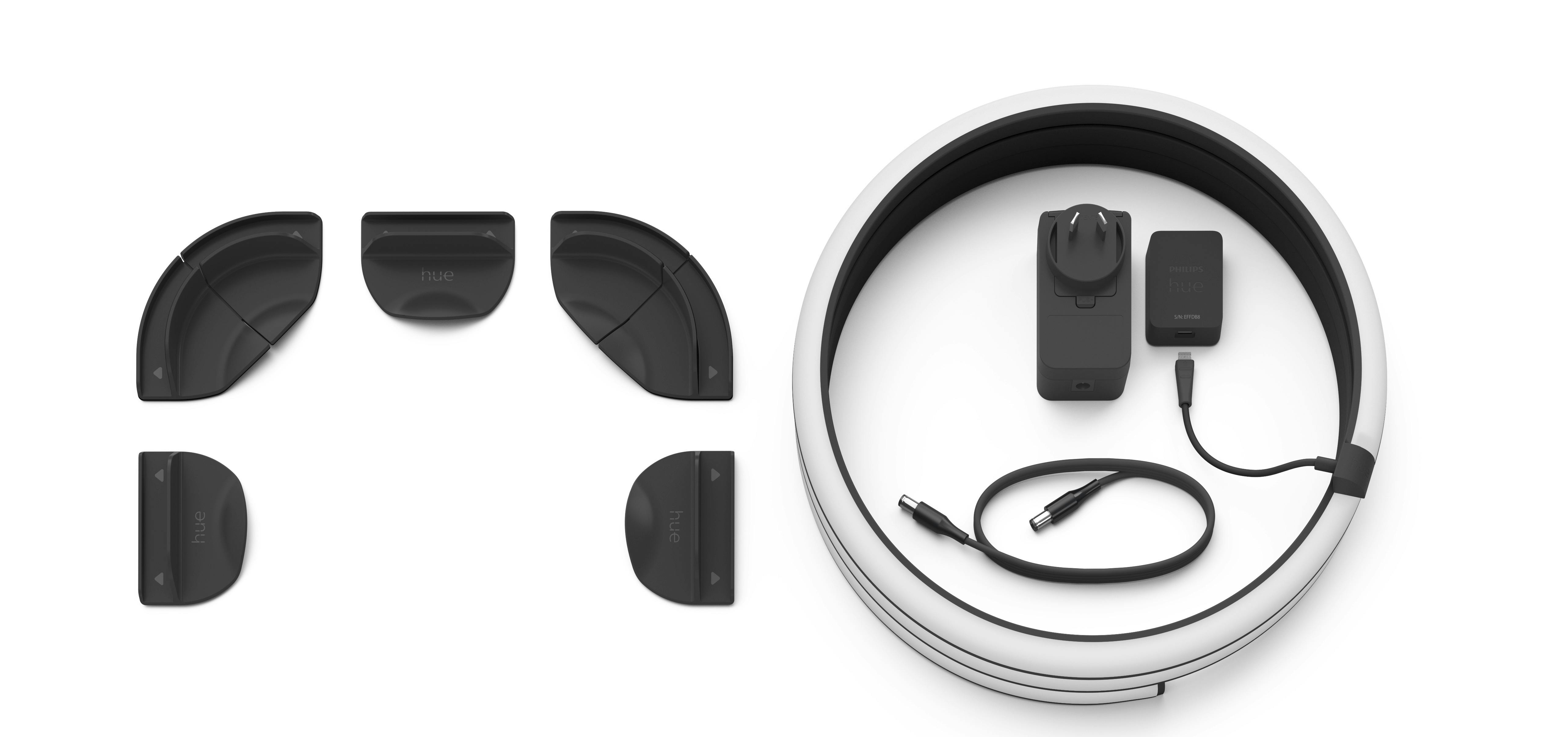 Er worden klemmen meegeleverd om de lightstrip vast te maken.