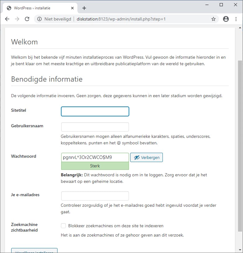 07 De container van WordPress kun je handig koppelen aan die van MySQL.