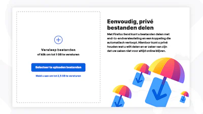 Grote bestanden versturen met Firefox Send