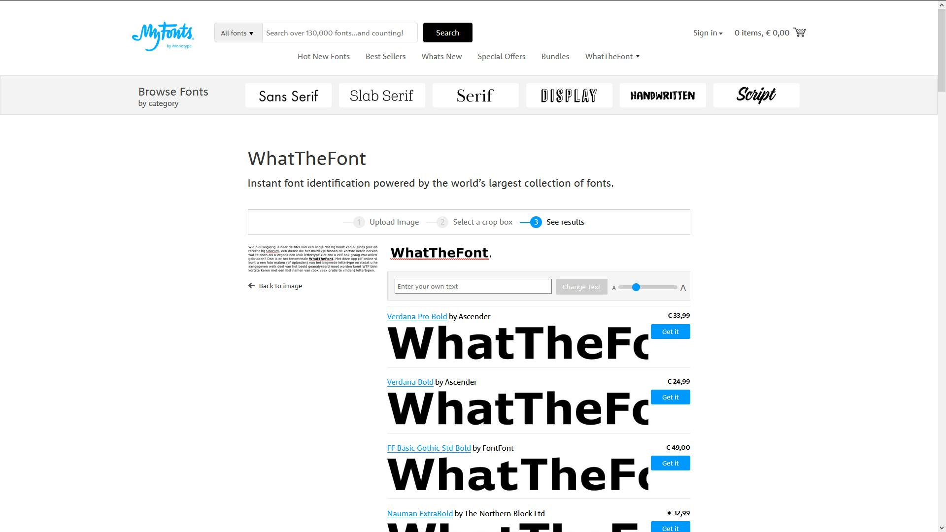 Tip 09 Laat de computer lettertypen herkennen, online of via de app.