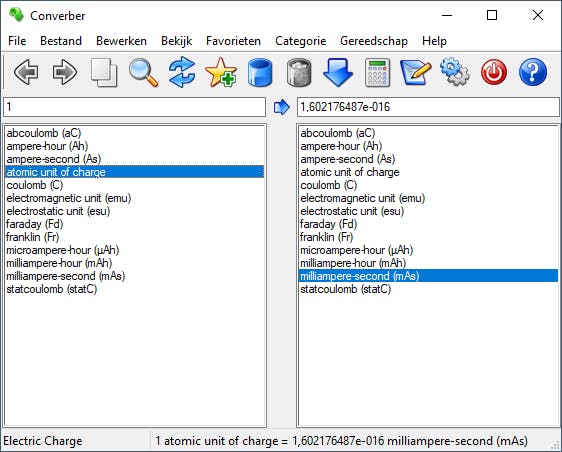 Tip 11 Converber bevat een gigantische collectie regels om eenheden om te rekenen.