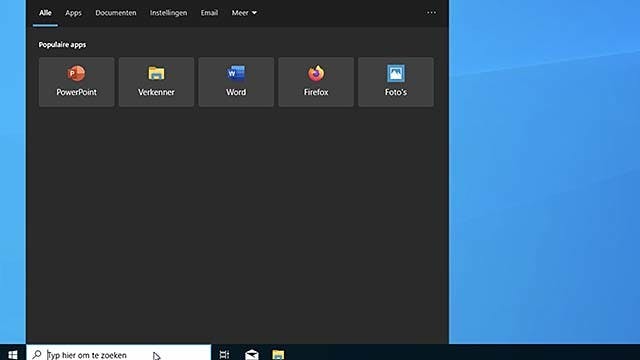 Het zoekveld in Windows 10