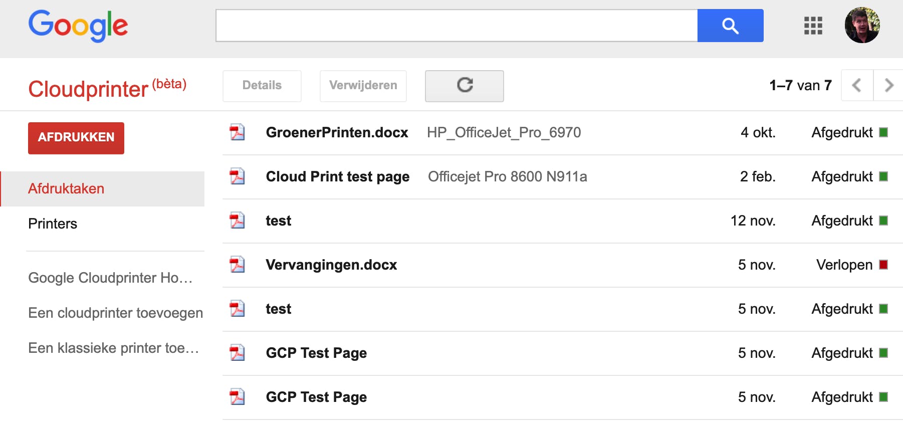 Een oude printer kun je een tweede leven geven met Google Cloudprinter.