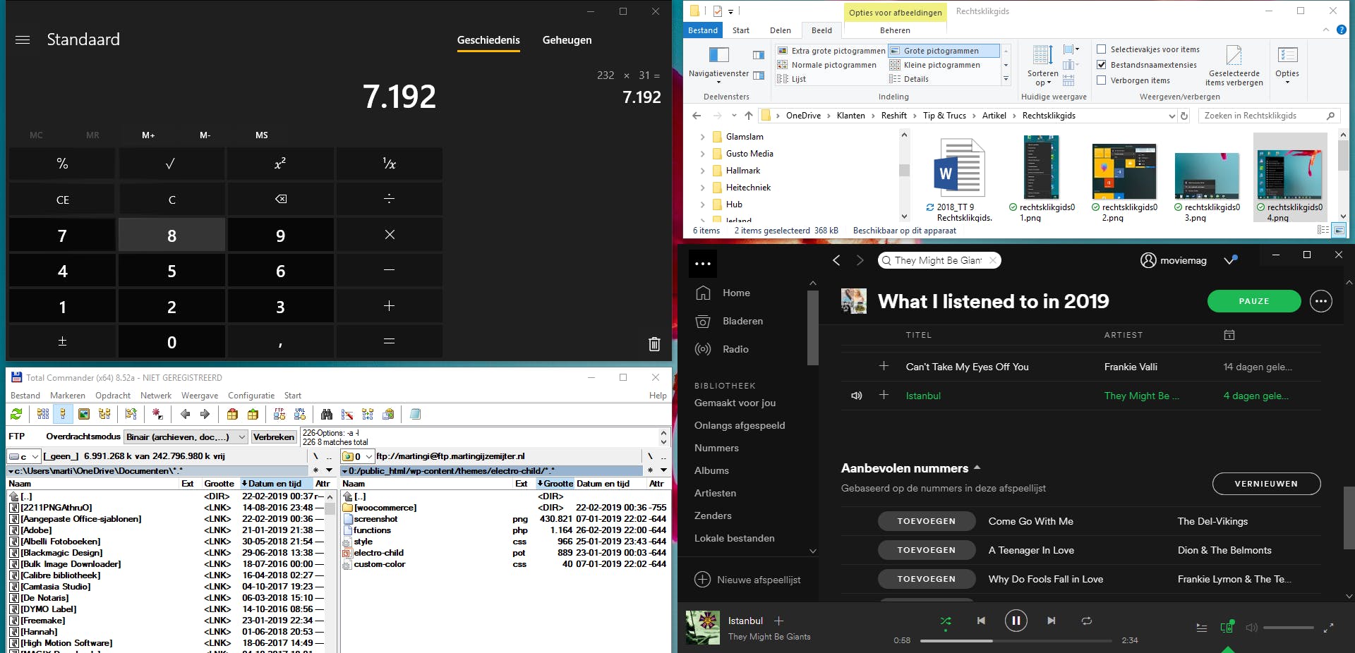 Tip 05 Laat Windows vensters evenredig over je bureaublad verdelen met een rechtsklik.