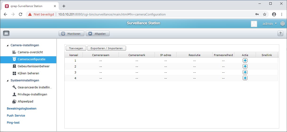 De eenvoudige maar doeltreffende webinterface van QNAP.
