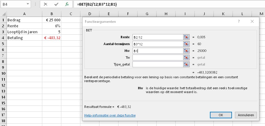 14 De maandelijkse aflossing bedraagt 483,35 euro.