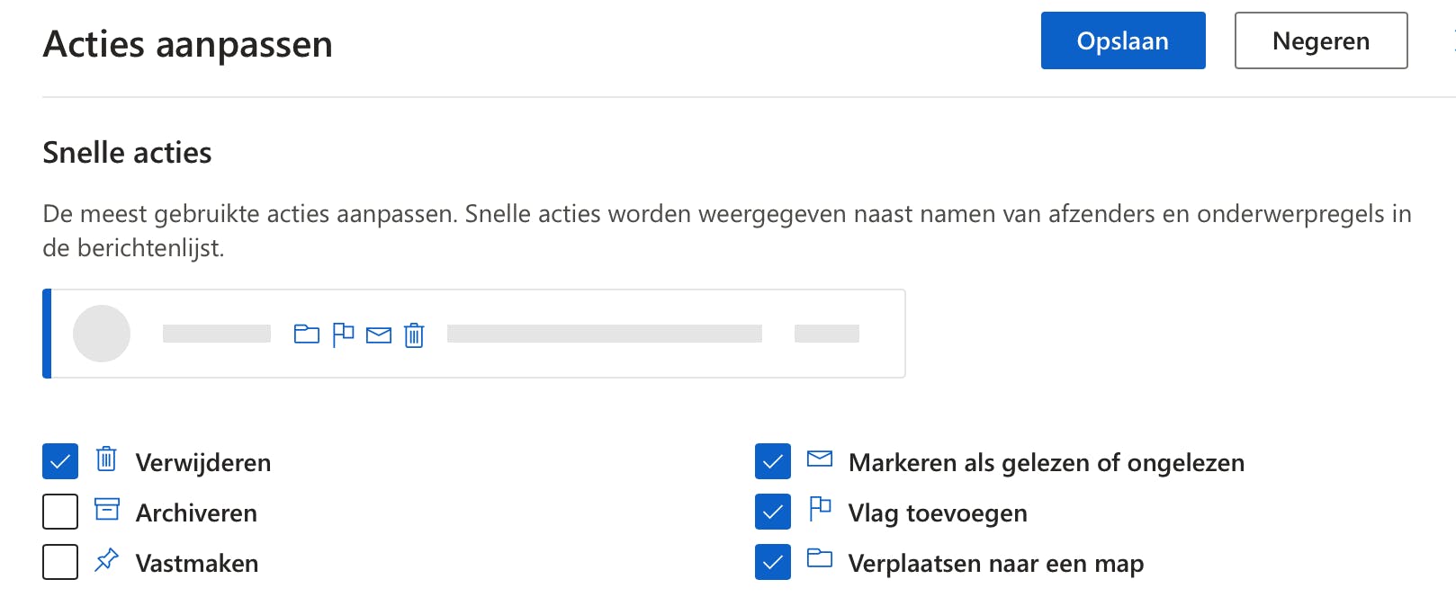 Je krijgt een voorvertoning zodat je ziet waar de knoppen komen.
