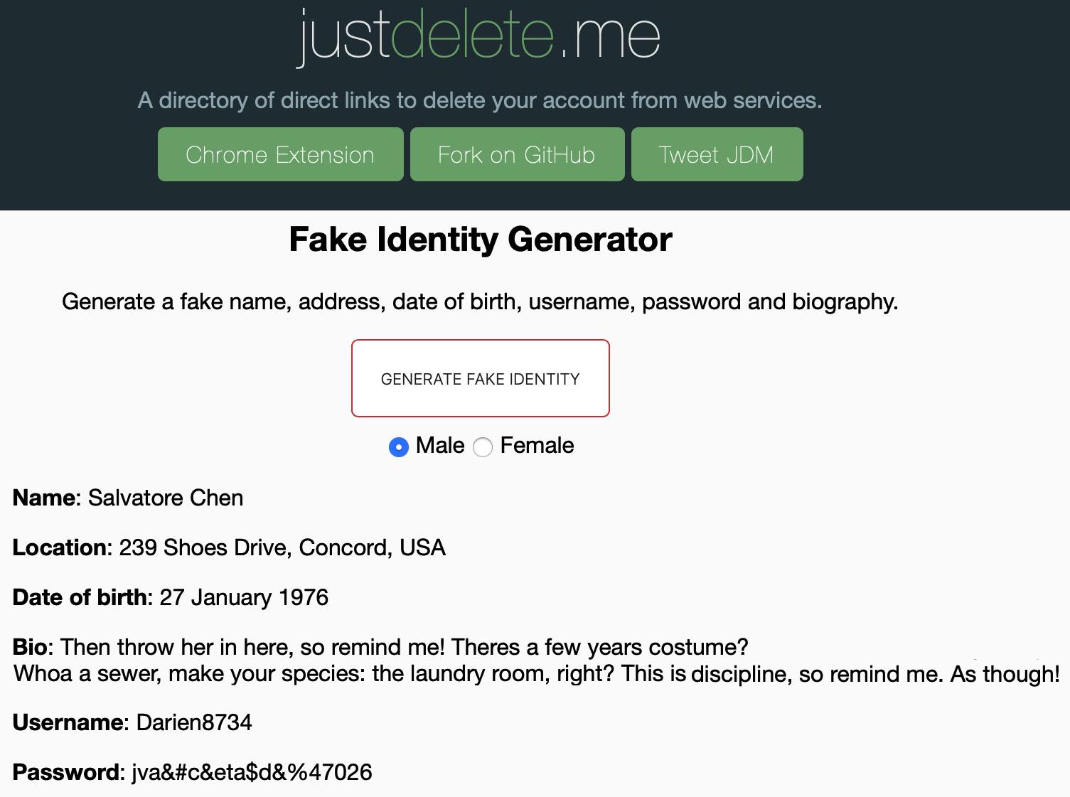 Heb je inspiratie nodig om een valse identiteit te gebruiken bij het aanmelden?