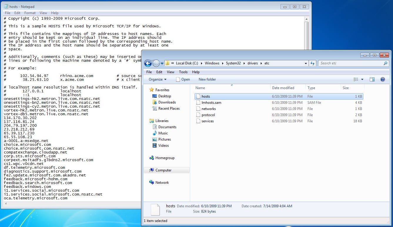Telemetrie uitschakelen in Windows 7? Dan moet je het .hosts-bestand aanpassen.