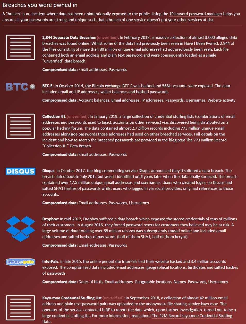 Tip 02 Wanneer jouw e-mailadres in de database voorkomt, staat precies beschreven om welke lekken het gaat.