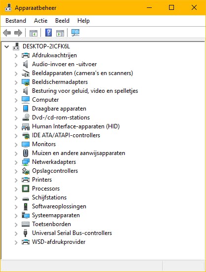 Een ontbrekend pictogram is ook te herstellen door het apparaat te herstarten in Apparaatbeheer.