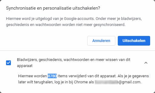 Ook via de Chrome-synchronisatie komen talrijke gegevens in handen van Google.