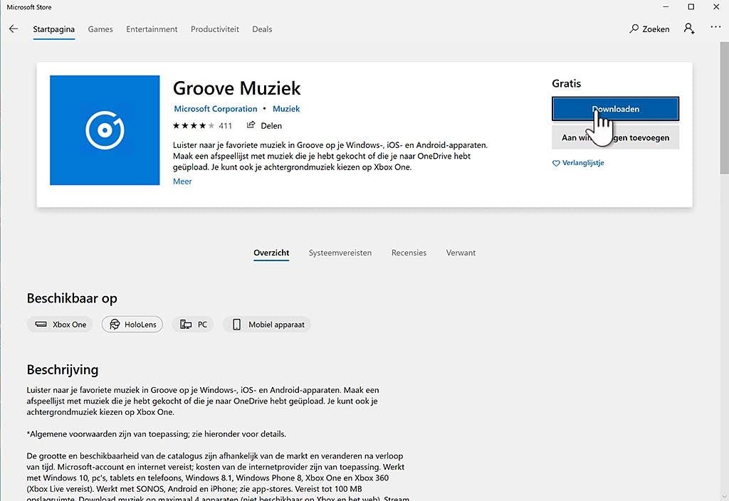 De standaard apps uit Windows 10 zijn terug te vinden in de Microsoft Store