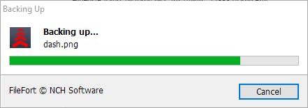 Er is geen manier om een lopende back-upprocedure te onderbreken.