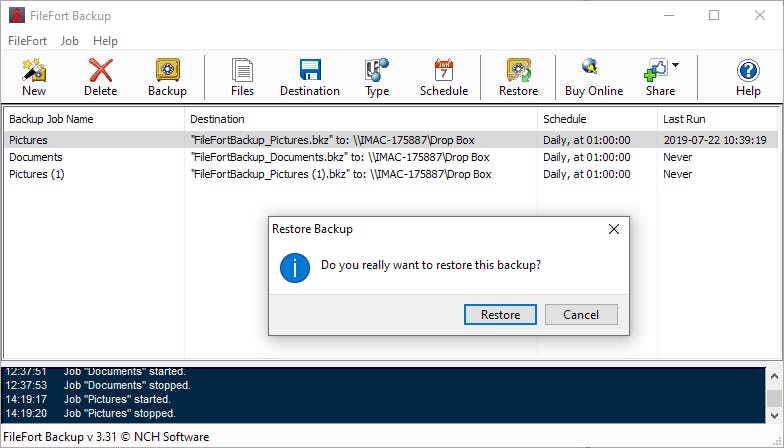 Tip 07 Voordat het programma de back-upbestanden terugzet, ontvang je nog even de vraag of je zeker weet dat ze de bestanden op de harde schijf mogen overschrijven.
