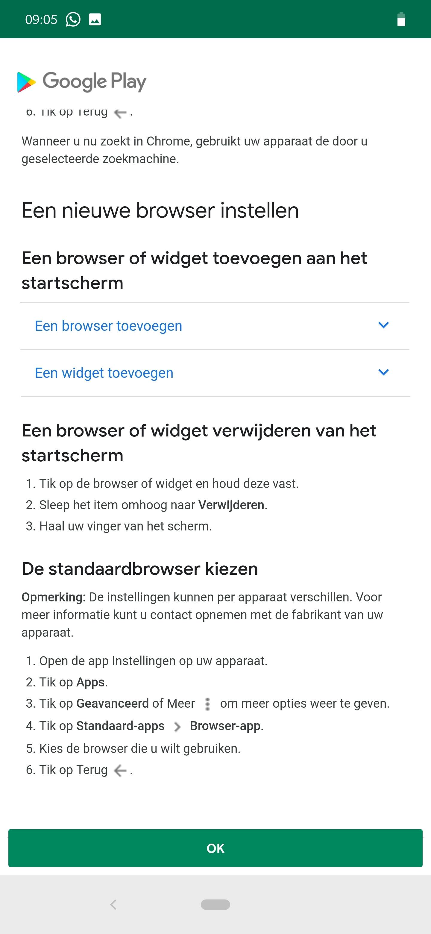 Android zoekmachine browser veranderen